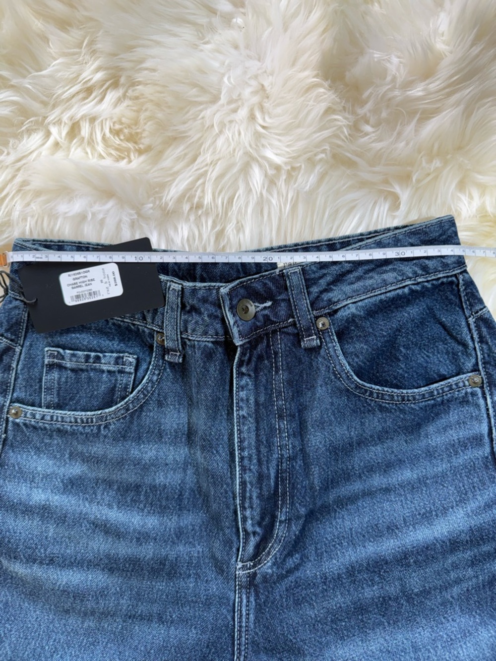 rag & bone Barrel Leg Dark Blue Denim Jeans - Picture 10 of 15